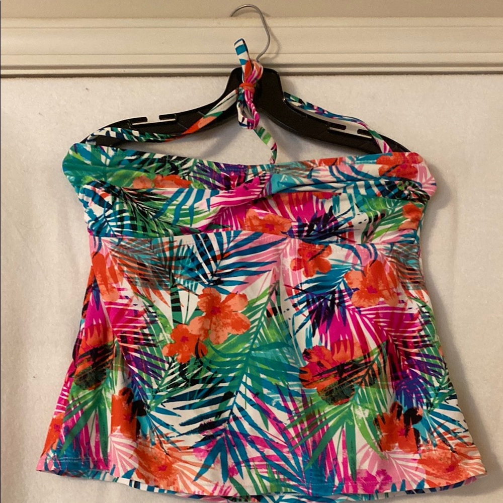 Tropical Print Women's Swim Top
